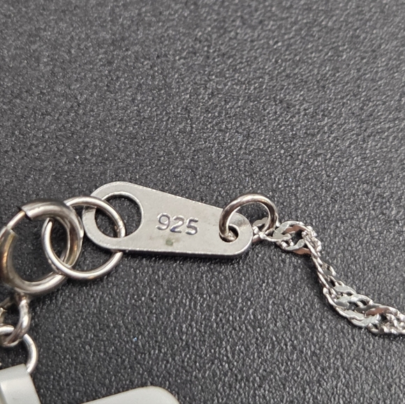 Abalone Silver and Pearl Pendant Necklace. 18" Chain. - Picture 5 of 7